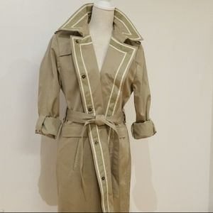 NWOT Elie Tahari Light Olive Belted Trench Coat